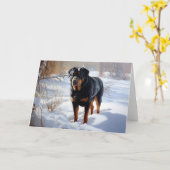 Rottweiler Laat het sneeuwen Kerstmis Kaart (Gele Bloem)