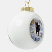 Rottweiler Laat het sneeuwen Kerstmis Keramische Bal Ornament (Links)