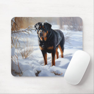 Rottweiler Laat het sneeuwen Kerstmis Muismat