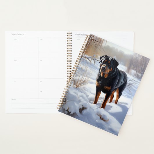 Rottweiler Laat het sneeuwen Kerstmis Planner (Display)