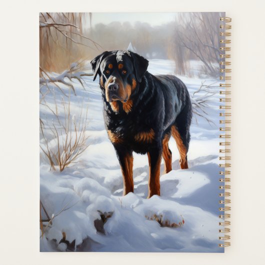 Rottweiler Laat het sneeuwen Kerstmis Planner (Achterkant)