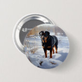 Rottweiler Laat het sneeuwen Kerstmis Ronde Button 5,7 Cm (Voorkant /achterkant)