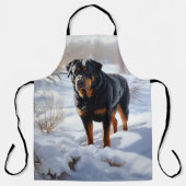 Rottweiler Laat het sneeuwen Kerstmis Schort (Voorkant)