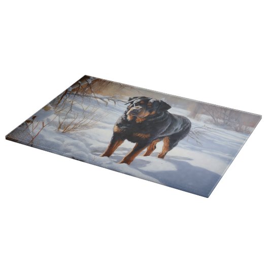Rottweiler Laat het sneeuwen Kerstmis Snijplank (Hoek)