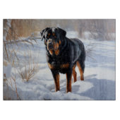 Rottweiler Laat het sneeuwen Kerstmis Snijplank (Voorkant)