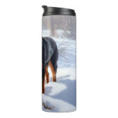 Rottweiler Laat het sneeuwen Kerstmis Thermosbeker (Geroteerd rechts)