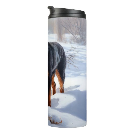 Rottweiler Laat het sneeuwen Kerstmis Thermosbeker (Geroteerd rechts)