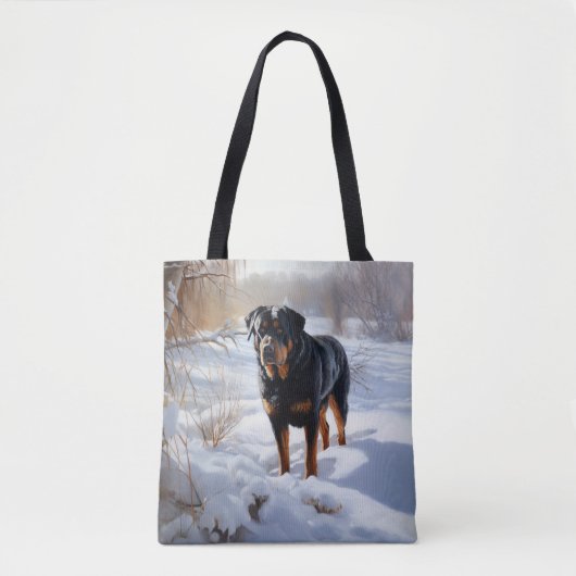 Rottweiler Laat het sneeuwen Kerstmis Tote Bag (Voorkant)