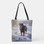 Rottweiler Laat het sneeuwen Kerstmis Tote Bag (Achterkant)