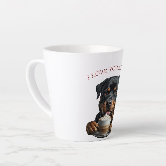 Rottweiler Latte Latte Mok (Linkerhoek)