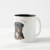 Rottweiler Latte Tweekleurige Koffiemok (Voorkant rechts)