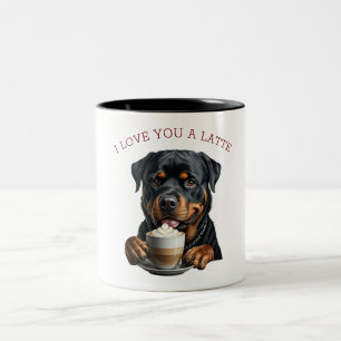 Rottweiler Latte Tweekleurige Koffiemok