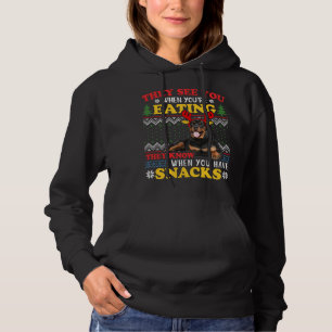 Rottweiler Lelijke Kerst Hoodie Hondenliefhebber X
