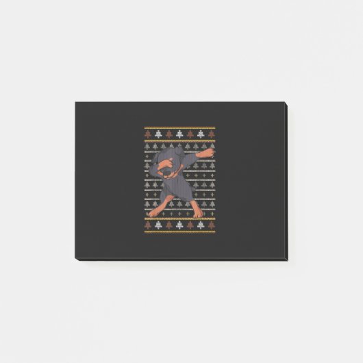 Rottweiler Lelijke trui Kerstmis Hond Dab Dance Post-it® Notes (Voorkant)