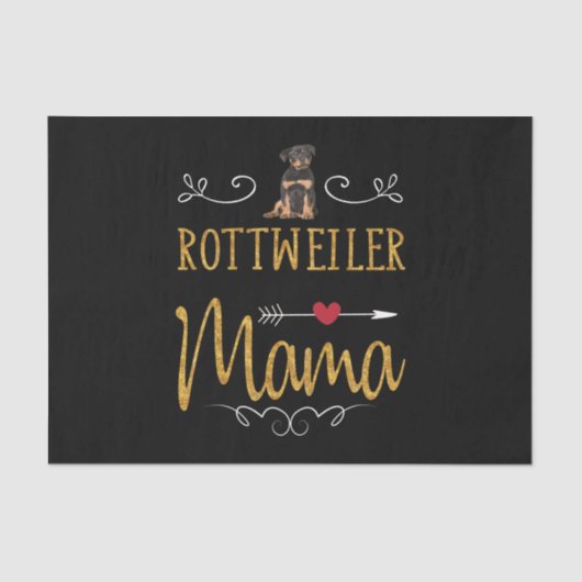Rottweiler liefde mama tissuepapier (Voorkant)