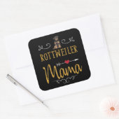 Rottweiler liefde mama vierkante sticker (Envelop)
