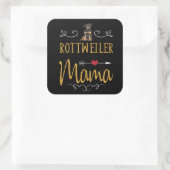 Rottweiler liefde mama vierkante sticker (Tas)