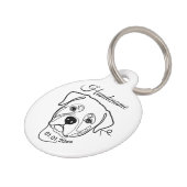 Rottweiler Line Art Personalized Tag Huisdierpenning (Zijkant)