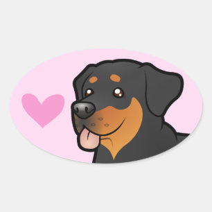 Rottweiler Love Ovale Sticker