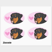 Rottweiler Love Ovale Sticker (Vel)