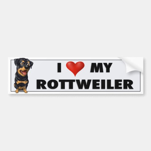 Rottweiler Love Sticker (Voorkant)
