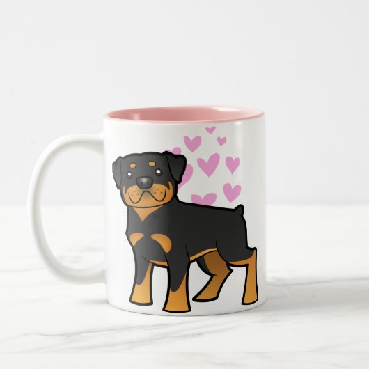 Rottweiler Love Tweekleurige Koffiemok (Links)