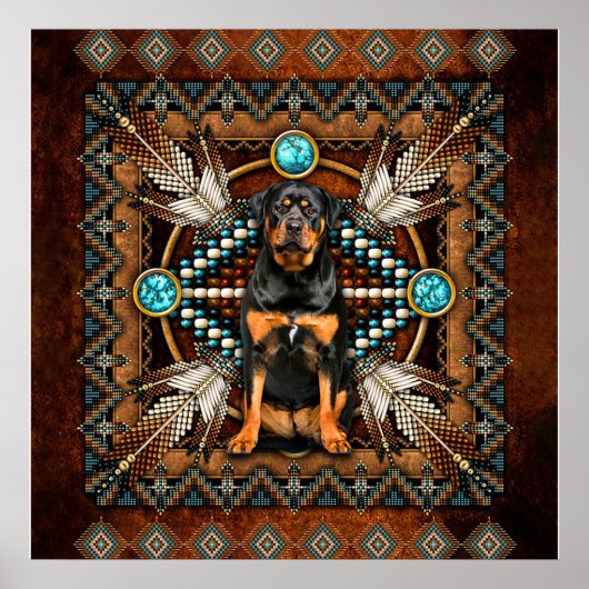 ROTTWEILER Lover Gift, Funny Rottweiler Dog Gift Poster (Voorkant)