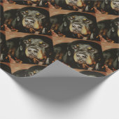 Rottweiler Lover Pet Portret Cadeaupapier (Hoek)