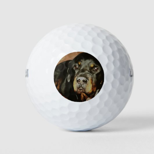 Rottweiler Lover Pet Portret Golfballen (Voorkant)