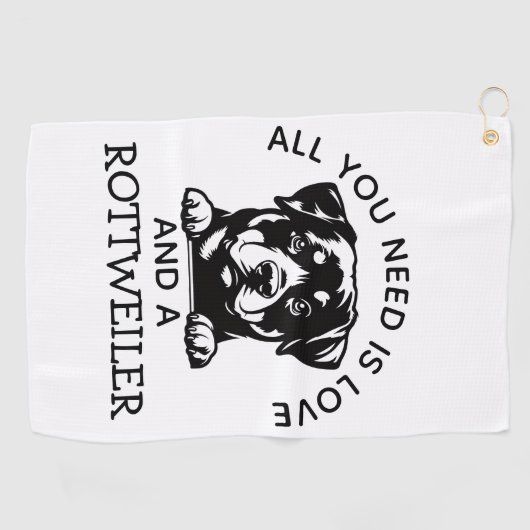 Rottweiler Lovers Golfhanddoek (Horizontaal)