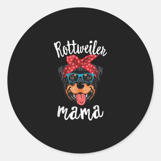 rottweiler makelaarspop ronde sticker (Voorkant)