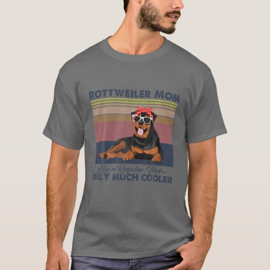 Rottweiler Mam Bandana Match Moederdag T-shirt (Voorkant)