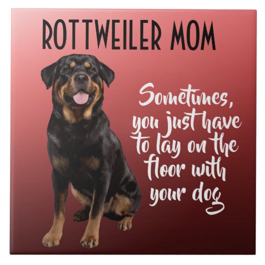 Rottweiler Mam Keramische Tile Tegeltje (Voorkant)
