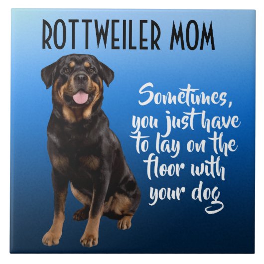 Rottweiler Mam Keramische Tile Tegeltje (Voorkant)