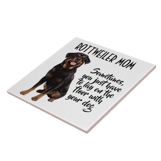Rottweiler Mam Keramische Tile Tegeltje (Zijkant)