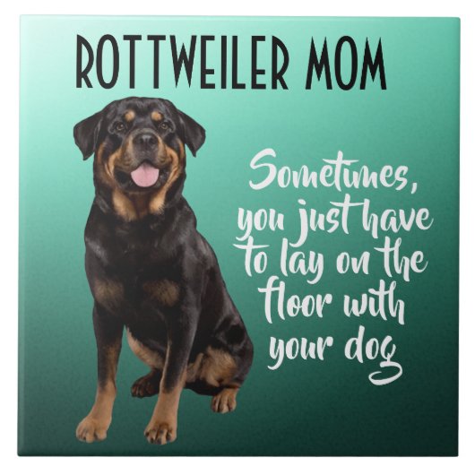 Rottweiler Mam Keramische Tile Tegeltje (Voorkant)