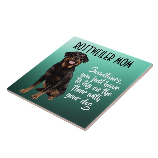 Rottweiler Mam Keramische Tile Tegeltje (Zijkant)