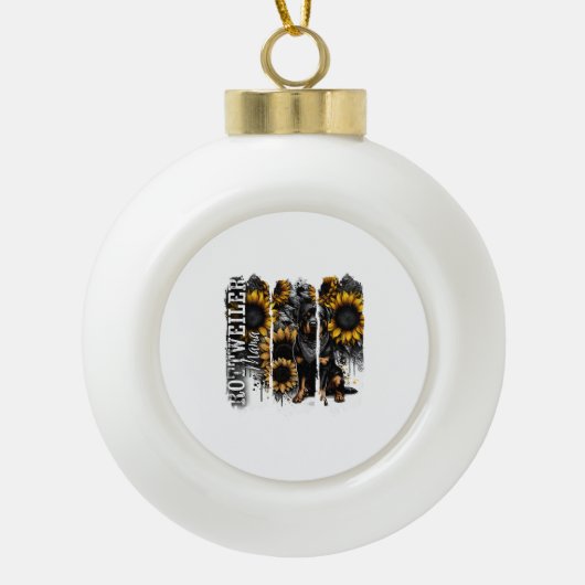 Rottweiler Mama Keramische Bal Ornament (Voorkant)