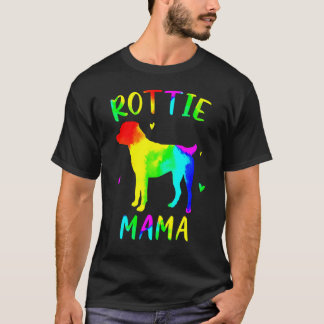 Rottweiler Mama Kleurrijke Rottweiler Moeder Hond T-shirt