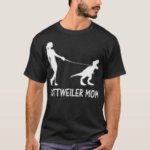 Rottweiler mama Rottie Mama Dog Rott Dinosaur Vrou T-shirt