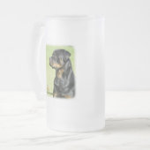 Rottweiler Matglas Bierpul (Voorkant links)