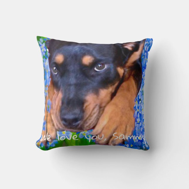Rottweiler Memorial Pillow to Hug Kussen (Voorkant)