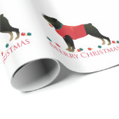 Rottweiler Merry-kerstontwerp Cadeaupapier (Rol Hoek)