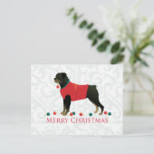 Rottweiler Merry-kerstontwerp Feestdagenkaart (Staand voorkant)