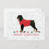 Rottweiler Merry-kerstontwerp Feestdagenkaart (Voorkant / Achterkant)