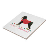 Rottweiler Merry-kerstontwerp Tegeltje (Zijkant)