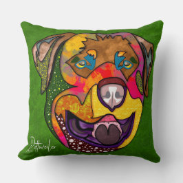 Rottweiler met de hand geschilderd Sierkussen
