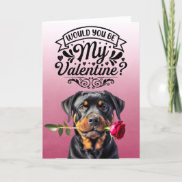 Rottweiler met de Valentijnsdag van de Douane van  Feestdagen Kaart