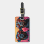 Rottweiler met hart Rozen Valentijnsdag Bagagelabel (Voorkant verticaal)