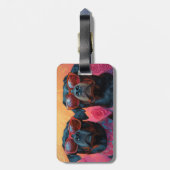 Rottweiler met hart Rozen Valentijnsdag Bagagelabel (Achterkant verticaal)